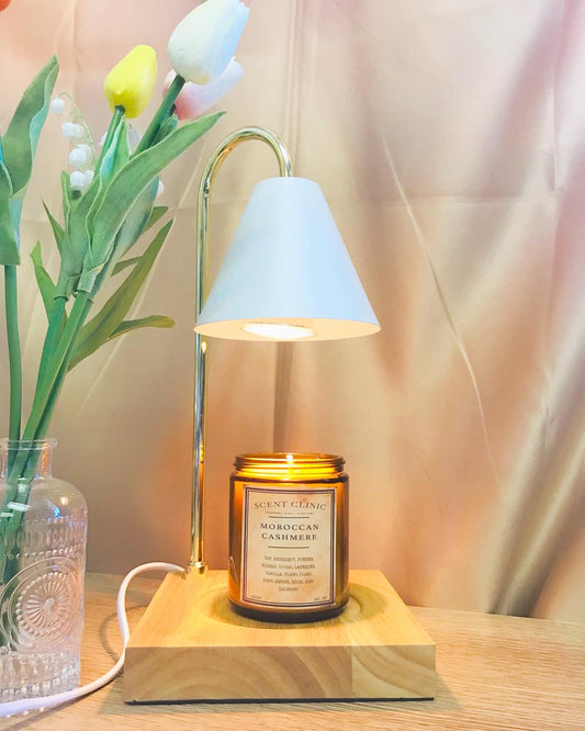 白色實木蠟燭燈