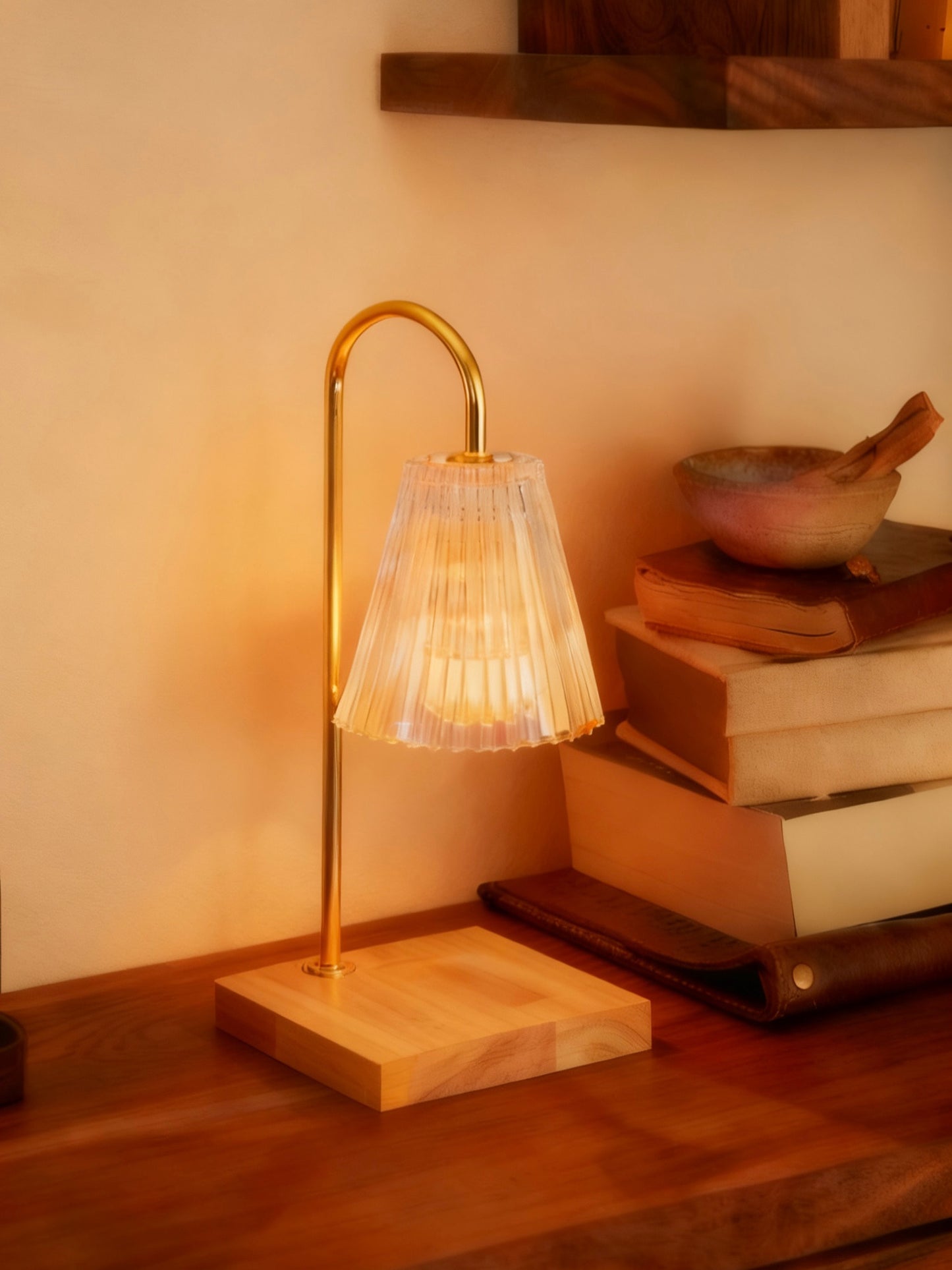 香檳金色玻璃蠟燭燈